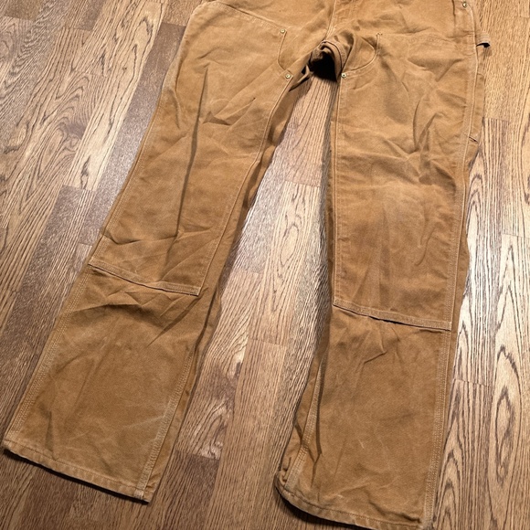 Carhartt B01-BRN Made in USA Loose Fit Duck Double Knee Dungaree Pants Mens 36 - Picture 9 of 12